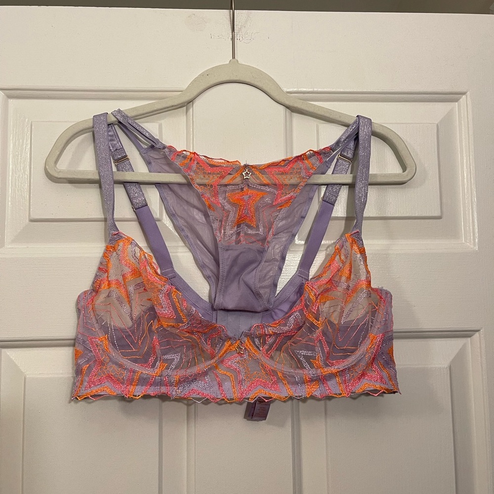 SavagexFenty Lavender Star Embroidered Bra + Panty Set